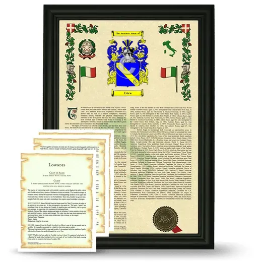 Erica Framed Armorial History and Symbolism - Black