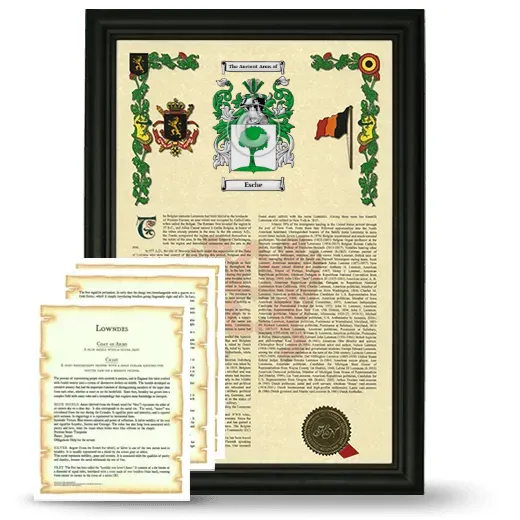 Esche Framed Armorial History and Symbolism - Black