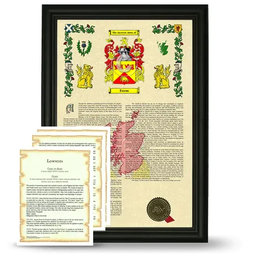 Esson Framed Armorial History and Symbolism - Black