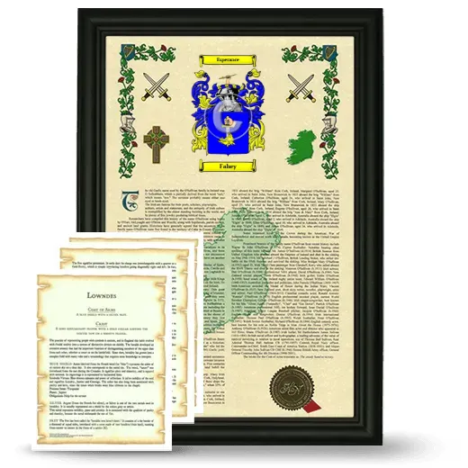 Fahey Framed Armorial History and Symbolism - Black
