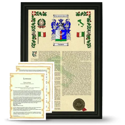 Farnese Framed Armorial History and Symbolism - Black