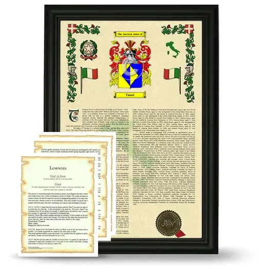 Fassi Framed Armorial History and Symbolism - Black