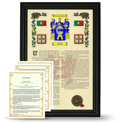 Fernan Framed Armorial History and Symbolism - Black