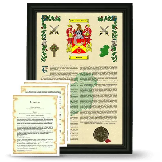 Feron Framed Armorial History and Symbolism - Black