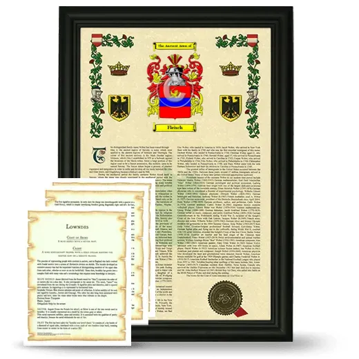 Fleisch Framed Armorial History and Symbolism - Black