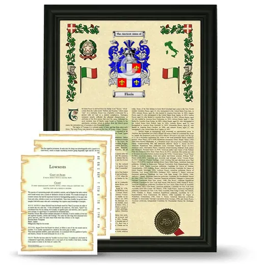 Floris Framed Armorial History and Symbolism - Black