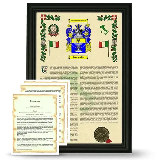 Fontanella Framed Armorial History and Symbolism - Black