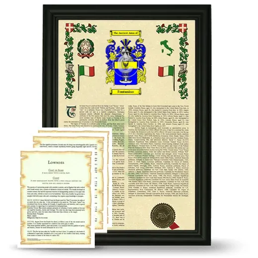 Fontanino Framed Armorial History and Symbolism - Black