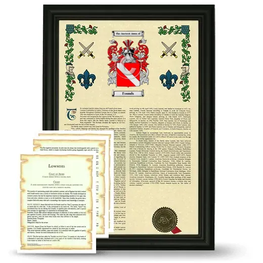 Founds Framed Armorial History and Symbolism - Black