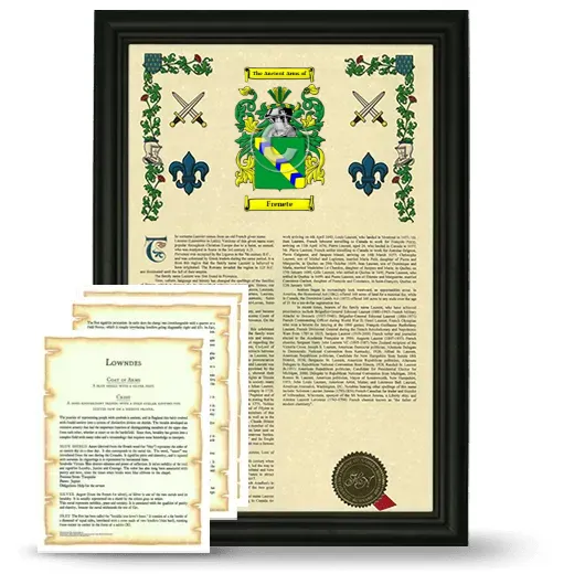 Frenete Framed Armorial History and Symbolism - Black