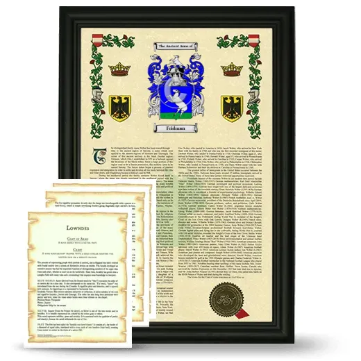 Fridman Framed Armorial History and Symbolism - Black