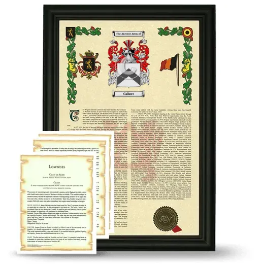 Gabert Framed Armorial History and Symbolism - Black
