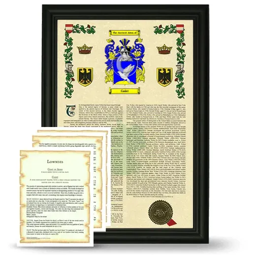 Gaist Framed Armorial History and Symbolism - Black