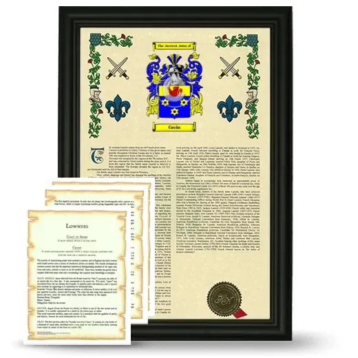 Garin Framed Armorial History and Symbolism - Black