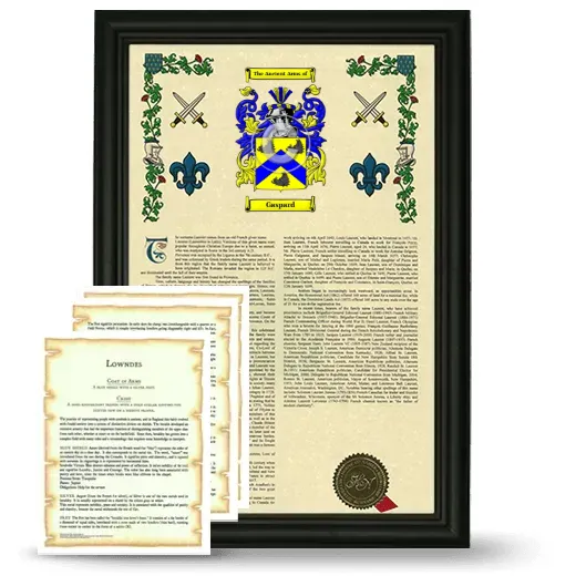 Gaspard Framed Armorial History and Symbolism - Black