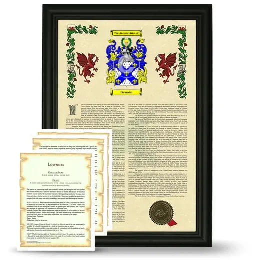 Gawain Framed Armorial History and Symbolism - Black