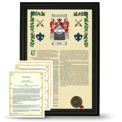 Gener Framed Armorial History and Symbolism - Black