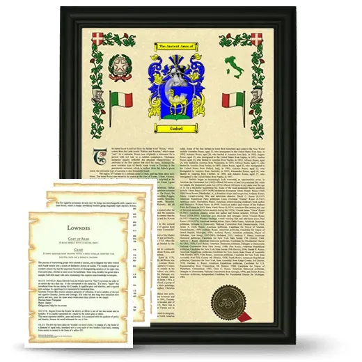 Gobel Framed Armorial History and Symbolism - Black
