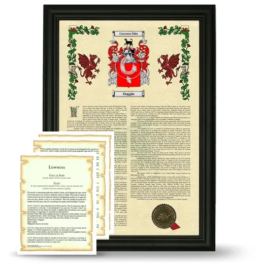 Goggin Framed Armorial History and Symbolism - Black