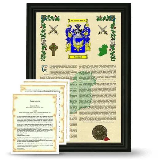 Gonigal Framed Armorial History and Symbolism - Black