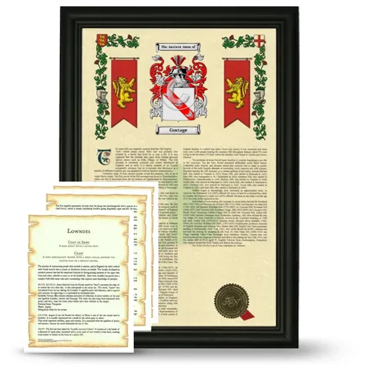 Gostage Framed Armorial History and Symbolism - Black