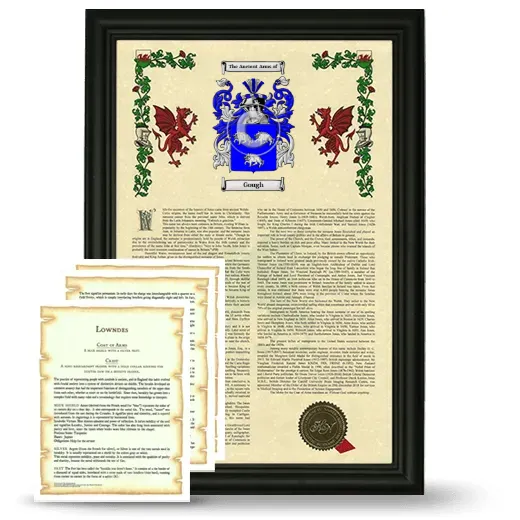 Gough Framed Armorial History and Symbolism - Black