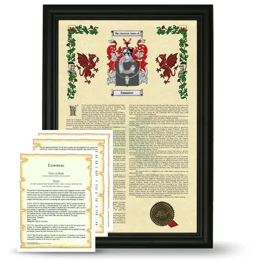 Gounter Framed Armorial History and Symbolism - Black