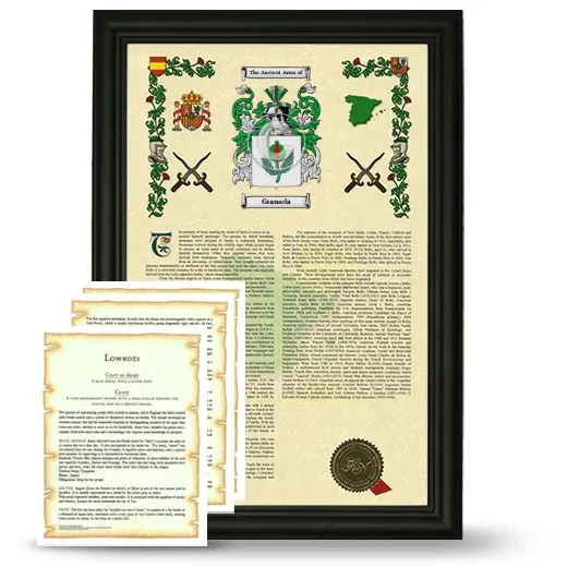 Granada Framed Armorial History and Symbolism - Black
