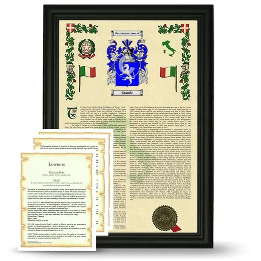 Grande Framed Armorial History and Symbolism - Black