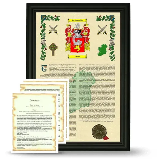 Gruss Framed Armorial History and Symbolism - Black