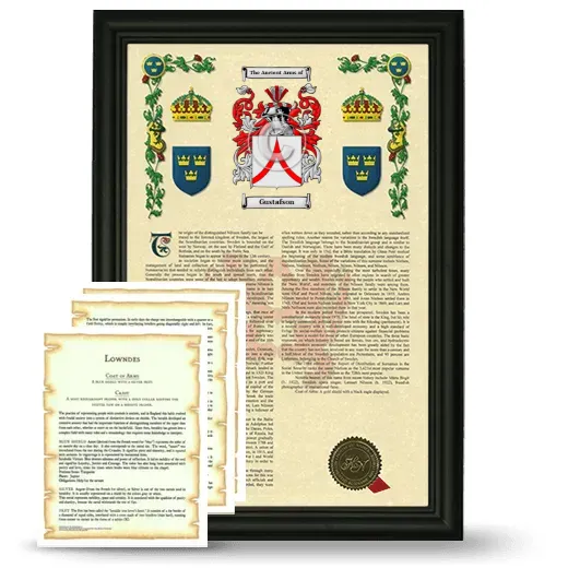 Gustafson Framed Armorial History and Symbolism - Black