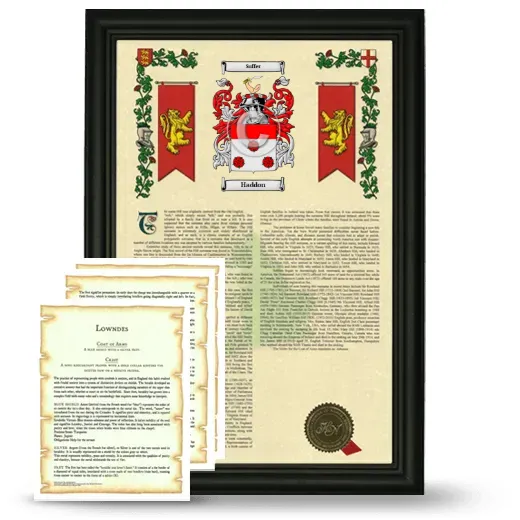 Haddon Framed Armorial History and Symbolism - Black