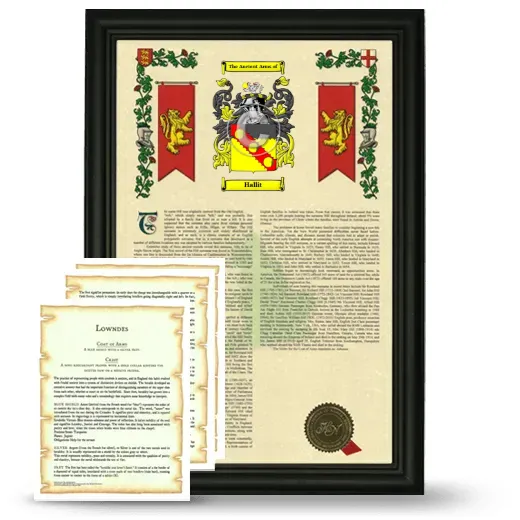 Hallit Framed Armorial History and Symbolism - Black