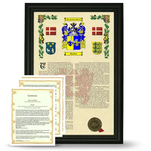 Hansen Framed Armorial History and Symbolism - Black