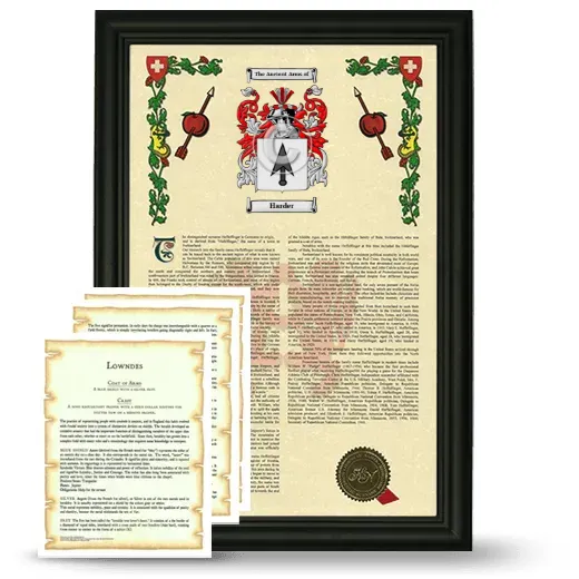 Harder Framed Armorial History and Symbolism - Black