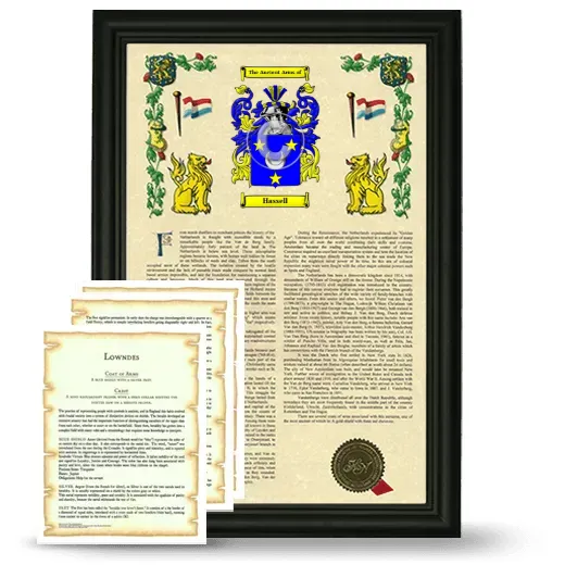 Hassell Framed Armorial History and Symbolism - Black