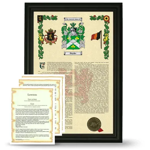 Heyder Framed Armorial History and Symbolism - Black