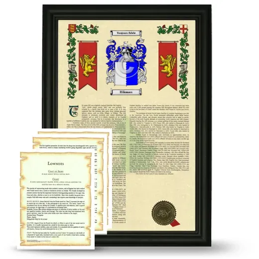 Hikman Framed Armorial History and Symbolism - Black