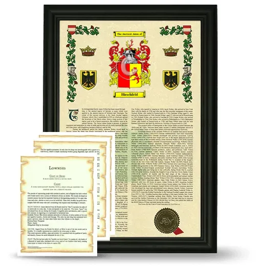 Hirschfeld Framed Armorial History and Symbolism - Black