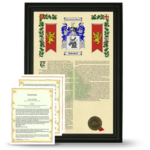 Hokenhall Framed Armorial History and Symbolism - Black