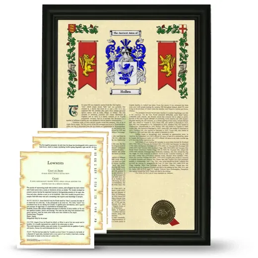Hollen Framed Armorial History and Symbolism - Black
