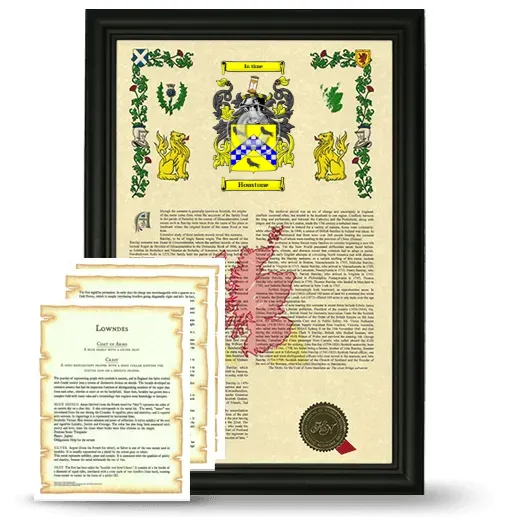 Houstone Framed Armorial History and Symbolism - Black