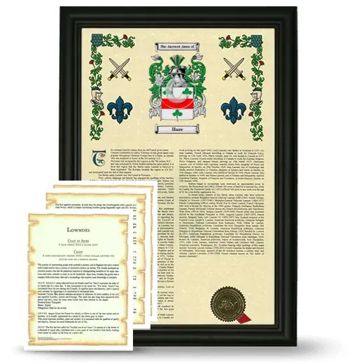 Hure Framed Armorial History and Symbolism - Black