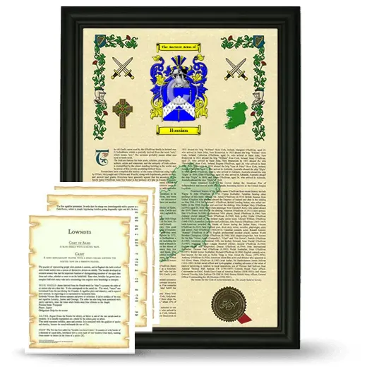 Hussian Framed Armorial History and Symbolism - Black