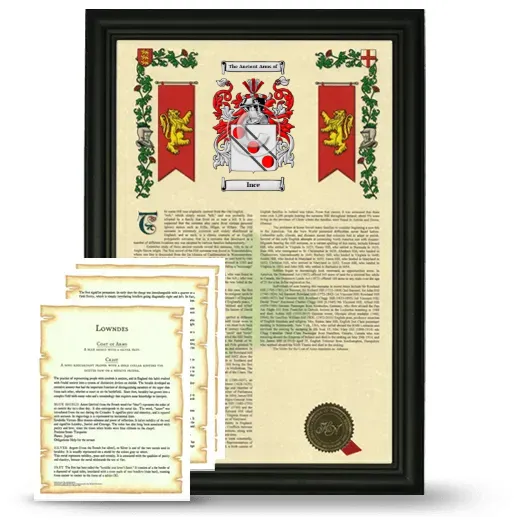 Ince Framed Armorial History and Symbolism - Black