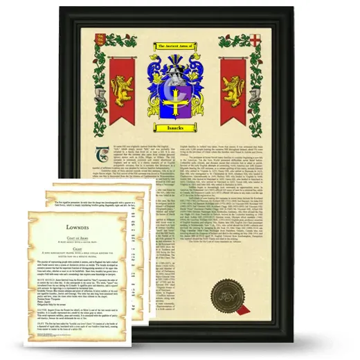 Isaacks Framed Armorial History and Symbolism - Black