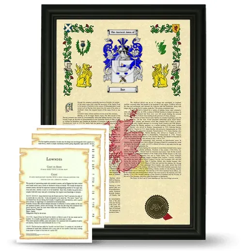 Ise Framed Armorial History and Symbolism - Black