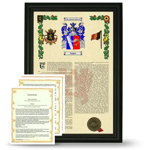 Jurgen Framed Armorial History and Symbolism - Black