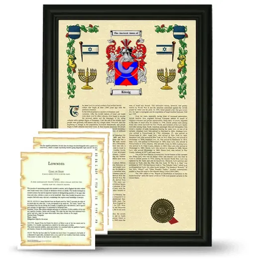 König Framed Armorial History and Symbolism - Black