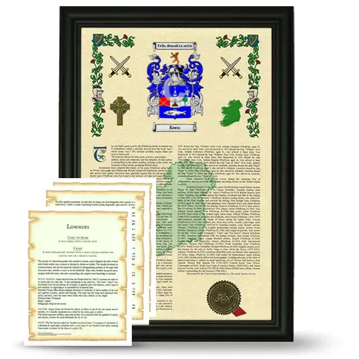 Keen Framed Armorial History and Symbolism - Black